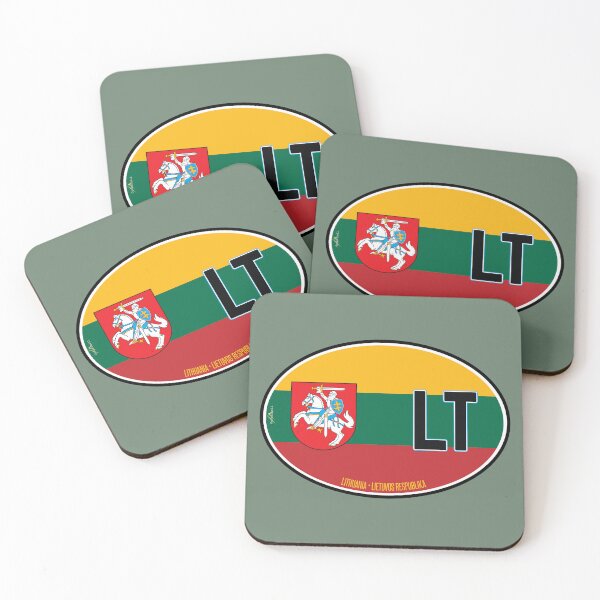 Item preview, LITHUANIA Lithuanian Flag Oval Vehicle ID Sticker T-Shirt 01 designed and sold by OuterShellUK.