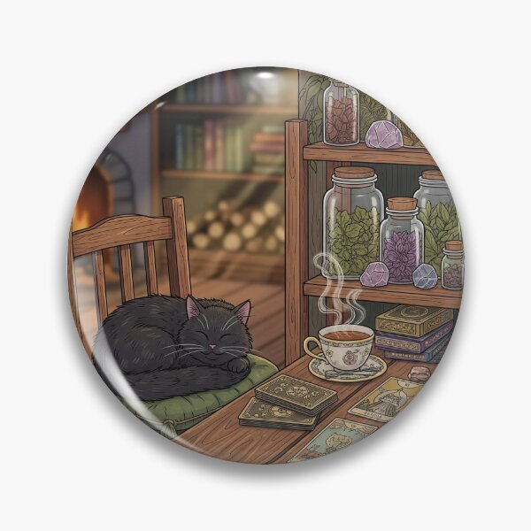 Item preview, Enchanted Cottage Witch – Tea, Tarot & Crystal Glow designed and sold by Katji01.