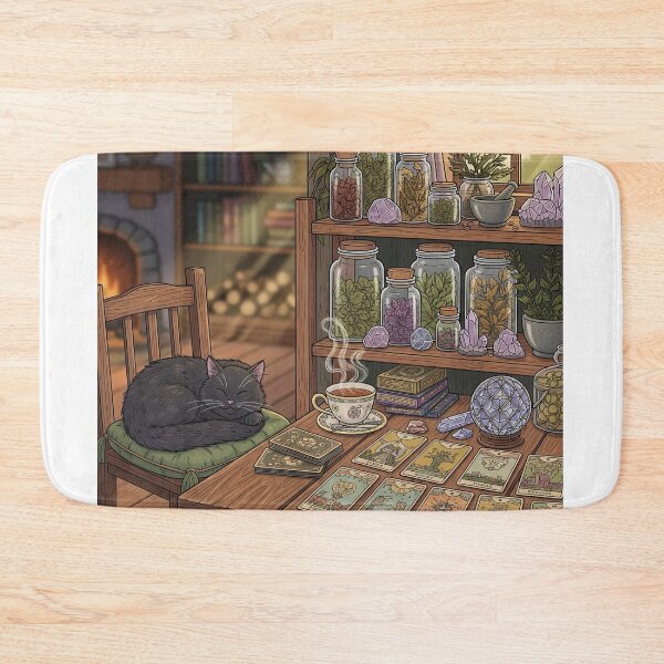 Item preview, Enchanted Cottage Witch – Tea, Tarot & Crystal Glow designed and sold by Katji01.