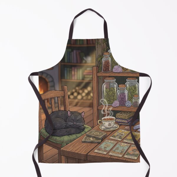 Item preview, Enchanted Cottage Witch – Tea, Tarot & Crystal Glow designed and sold by Katji01.