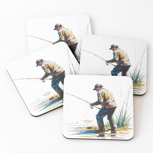 Artikelvorschau, Vintage Cartoon Fisherman Holding Rod by Lakeside entworfen und verkauft von DM.
