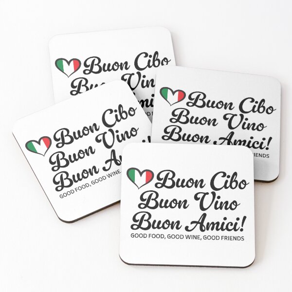 Item preview, Italian Good Food, Good Wine, Good Friends designed and sold by Freshinkshop.