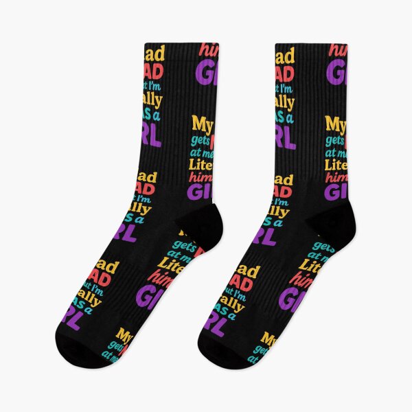 Item preview, My Dad Gets Mad At Me But I'm Literally Him As a Girl – Colorful Modern Typography designed and sold by Lunaria Arts.