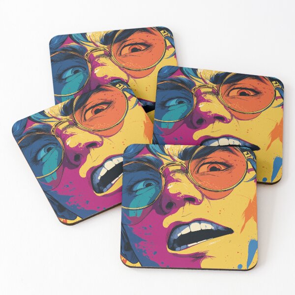 Item preview, Cool Anime Face with Sunglasses – Smirking Pop Art Style designed and sold by Little KAIJU.