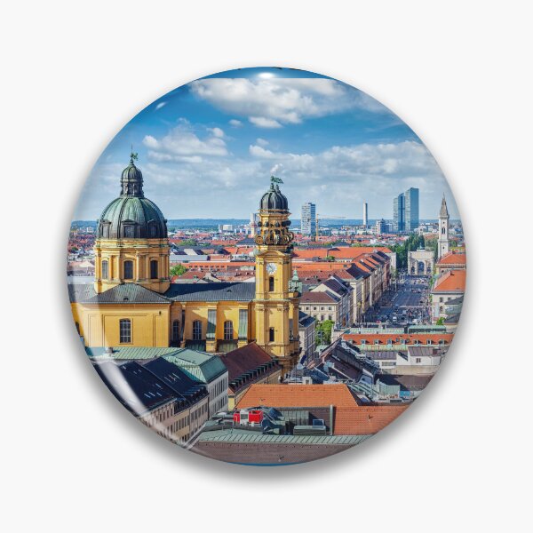 Item preview, Munich Germany Skyline Travel Poster – Retro City View Design designed and sold by BlesstB.