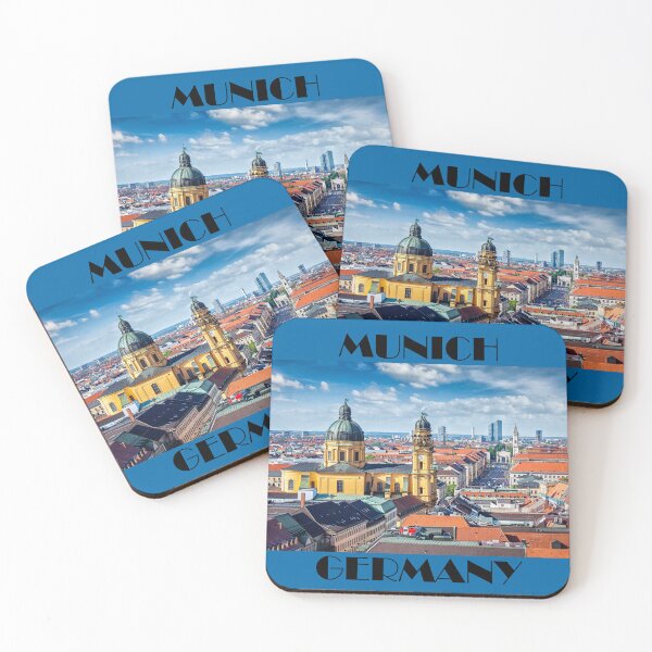 Item preview, Munich Germany Skyline Travel Poster – Retro City View Design designed and sold by BlesstB.