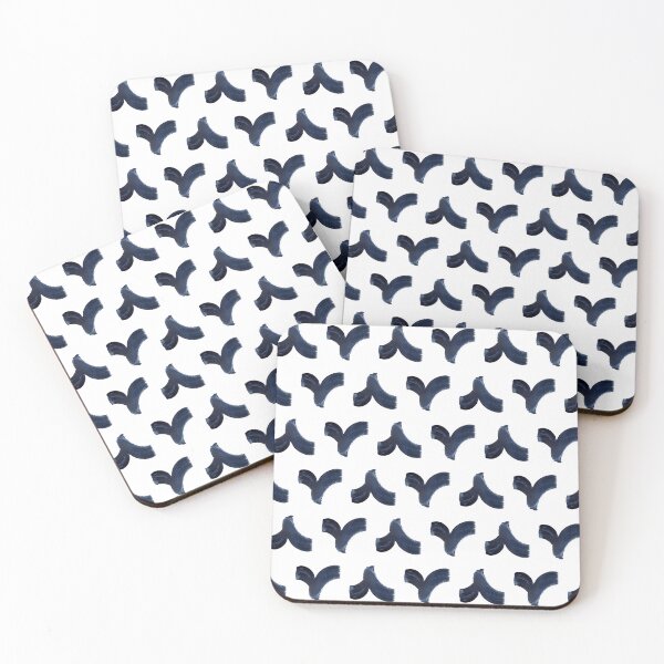 Item preview, Dark Indigo on White | V Brushstrokes | Pattern designed and sold by Menega  Sabidussi.