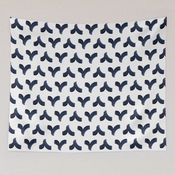 Item preview, Dark Indigo on White | V Brushstrokes | Pattern designed and sold by Menega  Sabidussi.