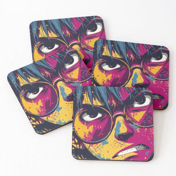 Item preview, Cool Anime Face with Sunglasses – Smirking Pop Art Style designed and sold by Little KAIJU.
