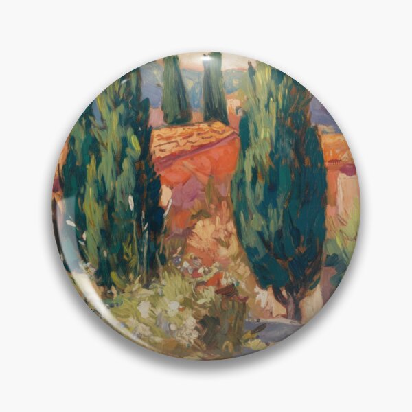 Item preview, Cypress Pathway in Provence – Vibrant Post-Impressionist Landscape Painting designed and sold by CARRAANN.