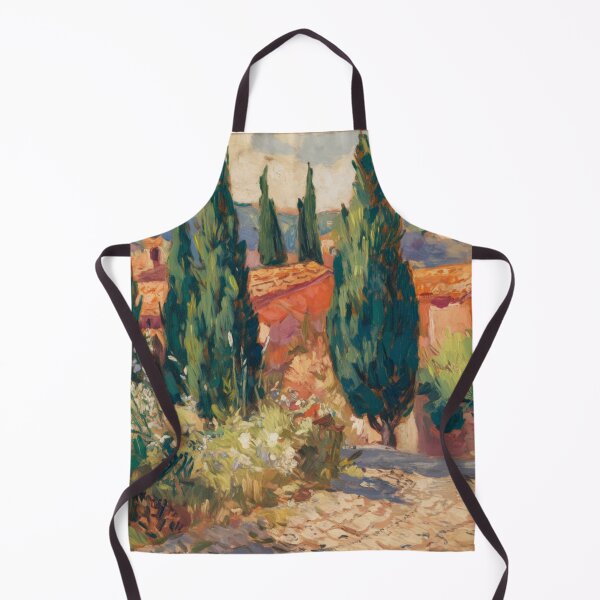 Item preview, Cypress Pathway in Provence – Vibrant Post-Impressionist Landscape Painting designed and sold by CARRAANN.