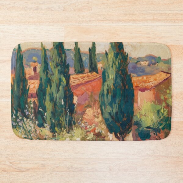 Item preview, Cypress Pathway in Provence – Vibrant Post-Impressionist Landscape Painting designed and sold by CARRAANN.