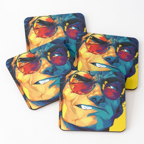 Item preview, Cool Anime Face with Sunglasses – Smirking Pop Art Style designed and sold by Little KAIJU.