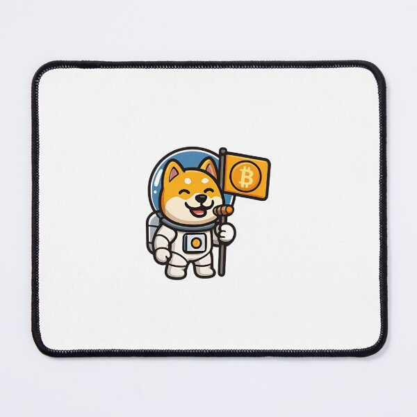 Item preview, Doge astronaut with Bitcoin flag designed and sold by RobinDoodles.