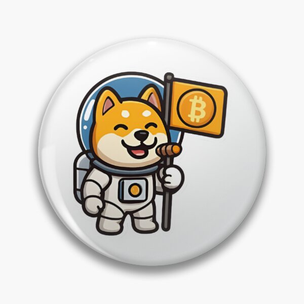 Item preview, Doge astronaut with Bitcoin flag designed and sold by RobinDoodles.