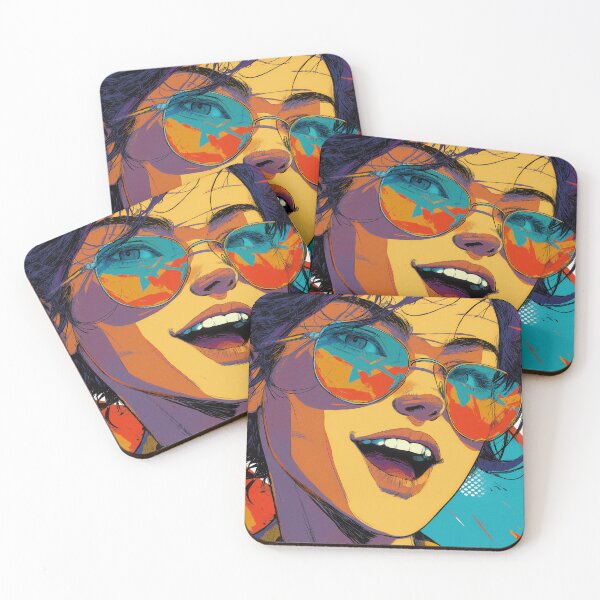 Item preview, Cool Anime Face with Sunglasses – Smirking Pop Art Style designed and sold by Little KAIJU.