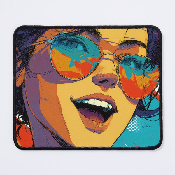 Item preview, Cool Anime Face with Sunglasses – Smirking Pop Art Style designed and sold by Little KAIJU.