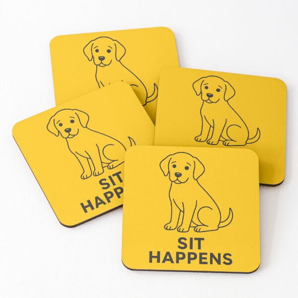 Item preview, Sit Happens - Funny Dog Sitting Pose in Minimalist Line Art Style designed and sold by EmilTheRat890.