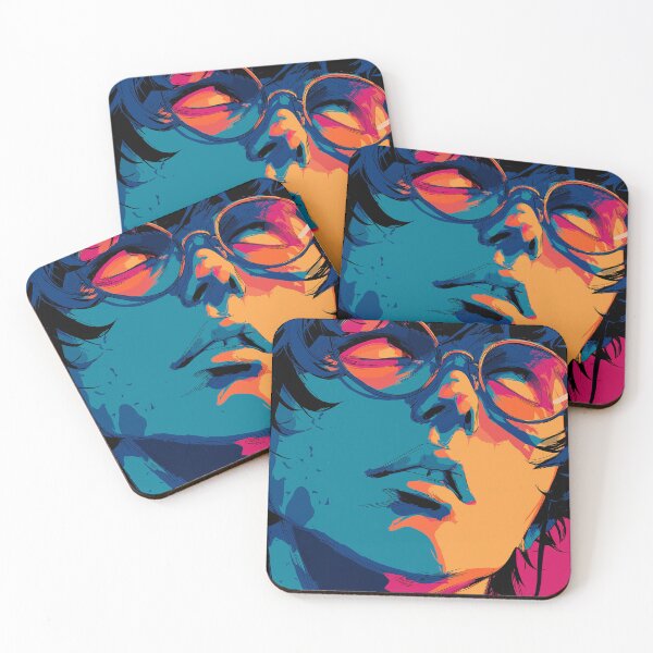 Item preview, Cool Anime Face with Sunglasses – Smirking Pop Art Style designed and sold by Little KAIJU.