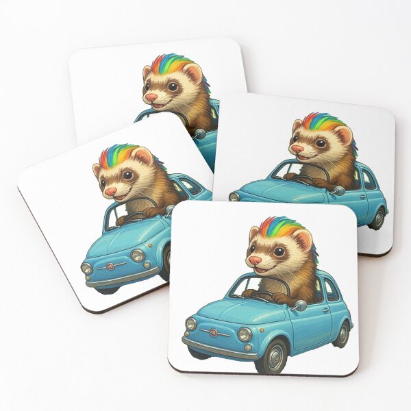 Item preview, Ferret driving a car  designed and sold by artiepie2025.