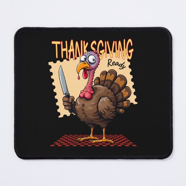 Item preview, Funny Thanksgiving Turkey Cartoon with Knife Humor designed and sold by MTJ-Mushrooms.