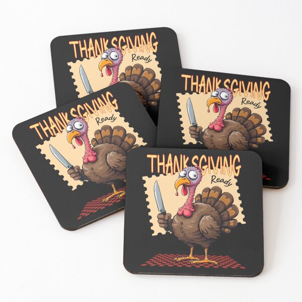 Item preview, Funny Thanksgiving Turkey Cartoon with Knife Humor designed and sold by MTJ-Mushrooms.