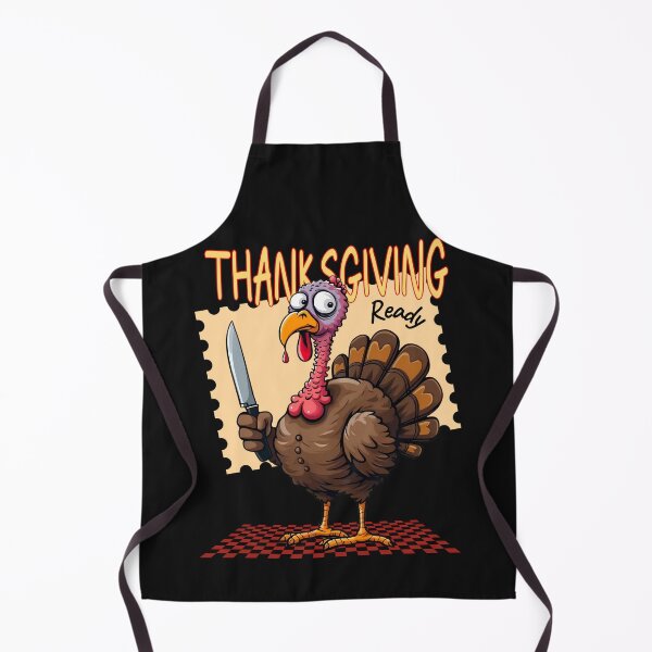 Item preview, Funny Thanksgiving Turkey Cartoon with Knife Humor designed and sold by MTJ-Mushrooms.