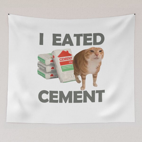 Item preview, Funny Meme I Eat Cement Cursed Cat designed and sold by AShanDome.