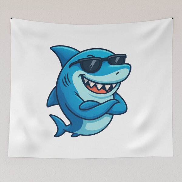 Item preview, Cool Cartoon Shark with Sunglasses designed and sold by Khamique.