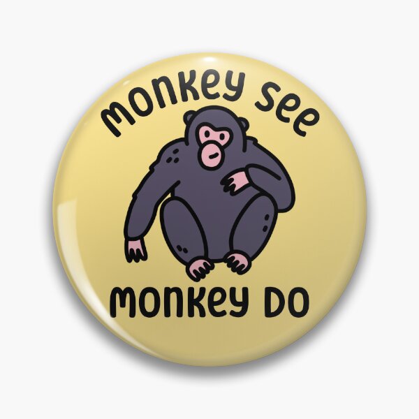 Item preview, Curious Monkey See Monkey Do Illustration designed and sold by CuddlesAndLearn.