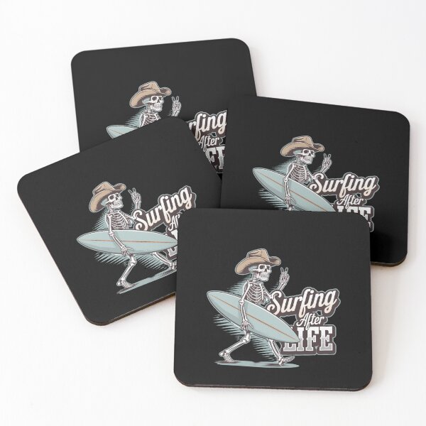 Item preview, Surfing After Life - Skeleton Surfer in Cowboy Hat  designed and sold by PhilllandArt.