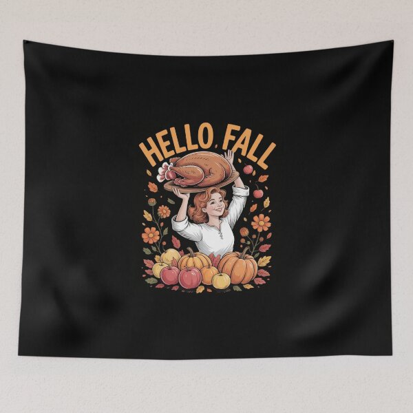 Item preview, Hello Fall Girl Autumn Turkey Thanksgiving designed and sold by DeadlockCrew.