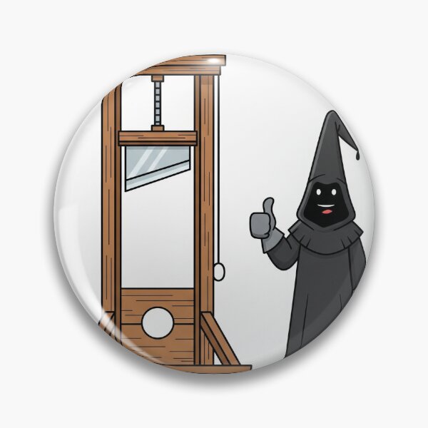 Item preview, Happy Executioner in Black Robes next to Guillotine designed and sold by CharlesBeuck.
