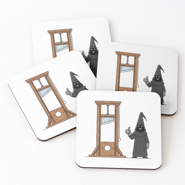 Item preview, Happy Executioner in Black Robes next to Guillotine designed and sold by CharlesBeuck.
