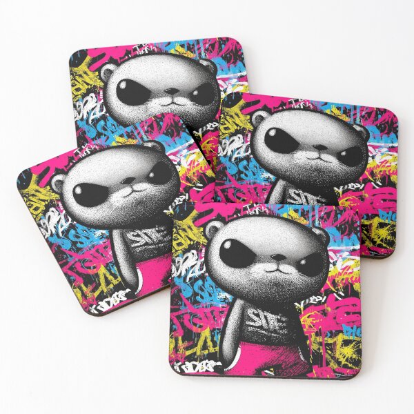 Item preview, Otter Skate Frenzy – Neon Cartoon Skater Otter Streetwea designed and sold by Gaviani Design Studio.