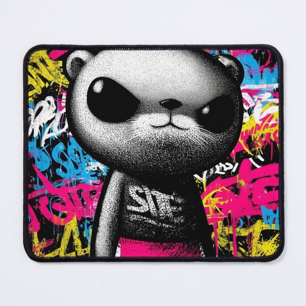Item preview, Otter Skate Frenzy – Neon Cartoon Skater Otter Streetwea designed and sold by Gaviani Design Studio.