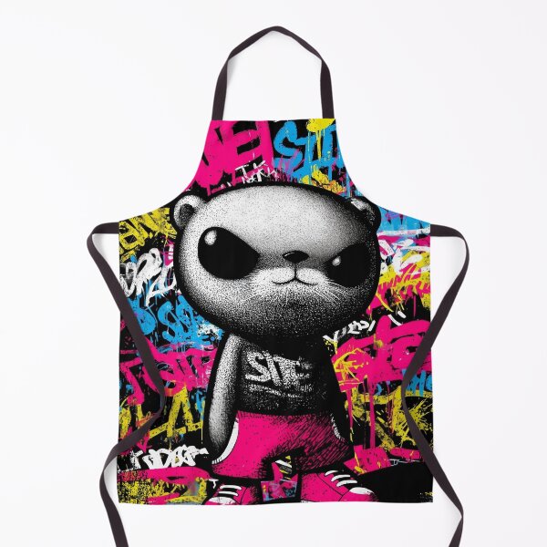 Item preview, Otter Skate Frenzy – Neon Cartoon Skater Otter Streetwea designed and sold by Gaviani Design Studio.