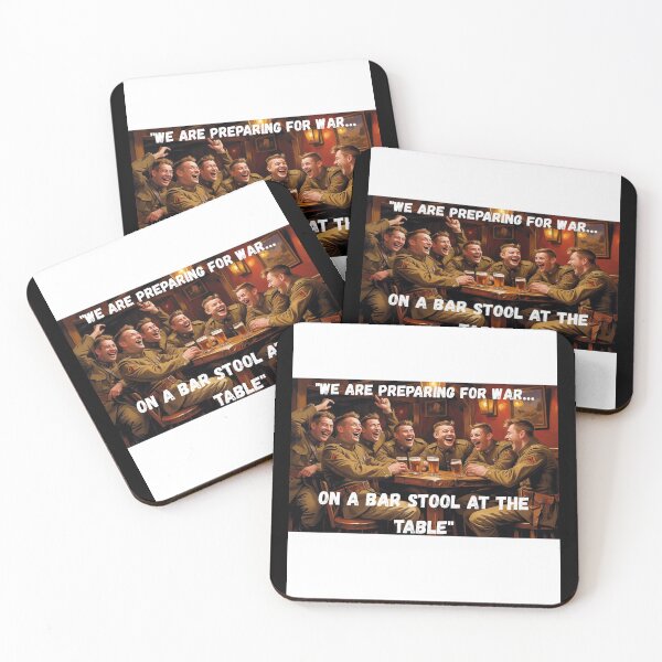 Item preview, "We are preparing for war…  on a bar stool at the table" designed and sold by GoldMuss.