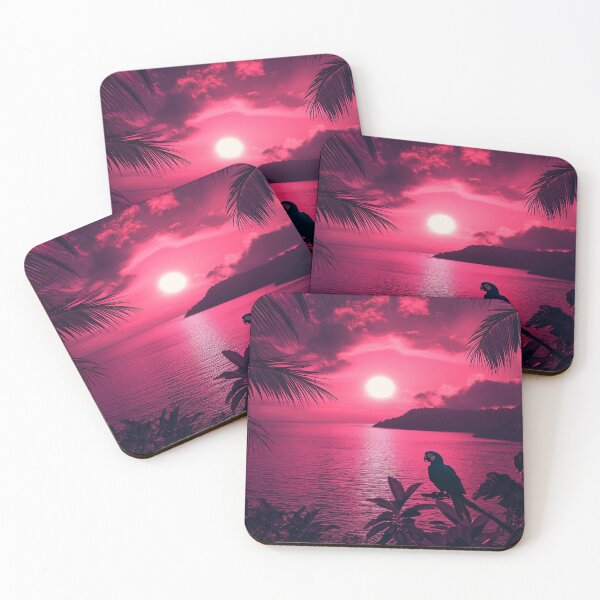Item preview, Pink Parrot by the Sea designed and sold by GoxyVision.