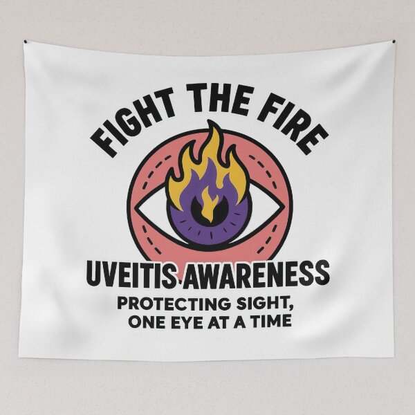 Item preview, Fight the Fire – Uveitis Blindness Awareness Design designed and sold by Eyepatch-Jacks.