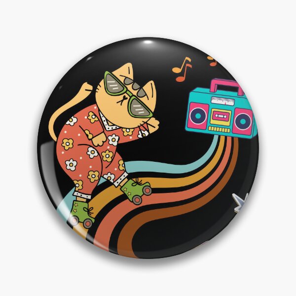 Artikelvorschau, Groovy Roller Cat – Retro-Vibes und funky Spaß entworfen und verkauft von TheBeeKindSpace.