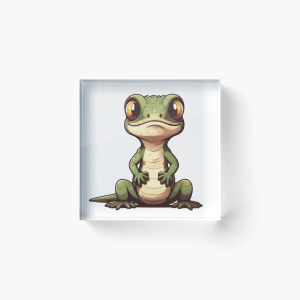 Item preview, Funny Cartoon Lizard Meme Sticker – Cute Reptile with Big Eyes on White Background designed and sold by mostafa gebril  ⭐⭐⭐⭐⭐.