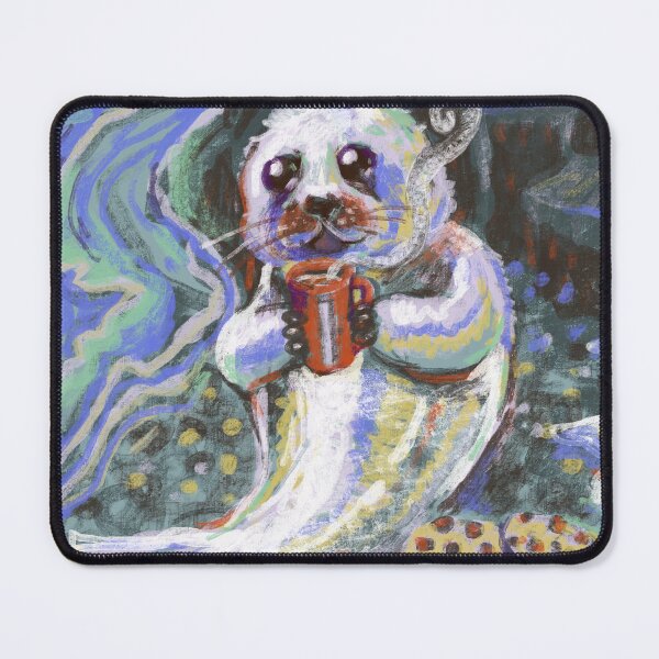 Item preview, harp seal drinking hot chocolate with cookies designed and sold by guilhernunes.