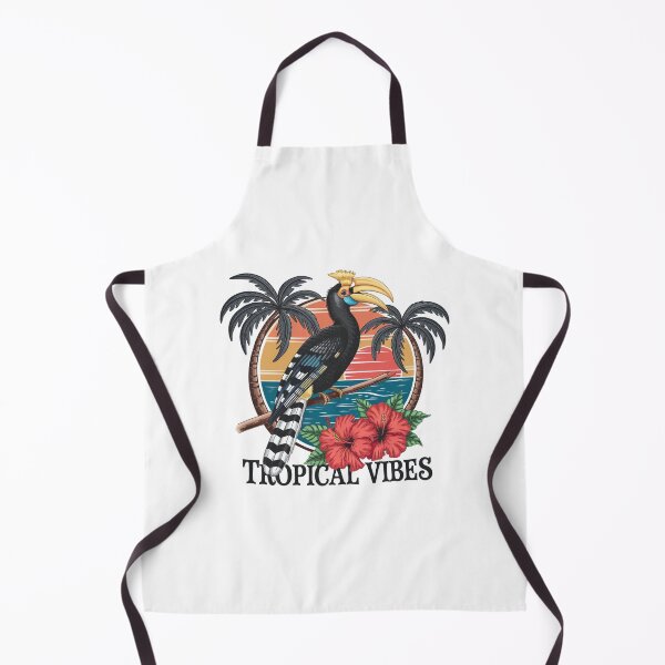 Item preview, Tropical Vibes Hornbill - Palm Trees and Hibiscus Sunset designed and sold by PhilllandArt.