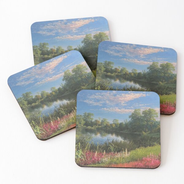 Item preview, Serene Lakeside Landscape with Vibrant Flowers designed and sold by Rostislav Bouda.