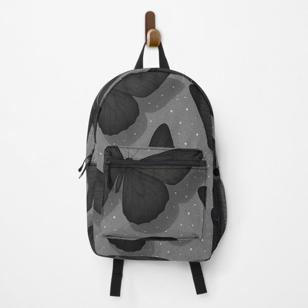 Item preview, Elegant Black Butterfly Pattern on Grey Polka Dot Background designed and sold by BoklaLab.