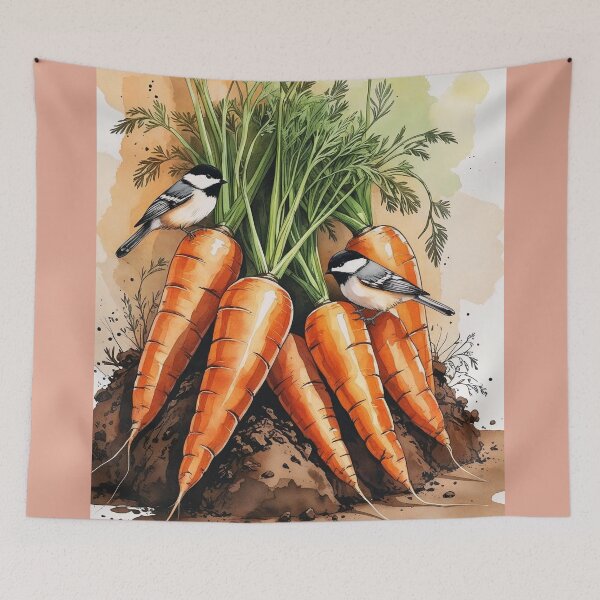 Item preview, Garden Companions – Chickadees & Carrots designed and sold by Deezyned.