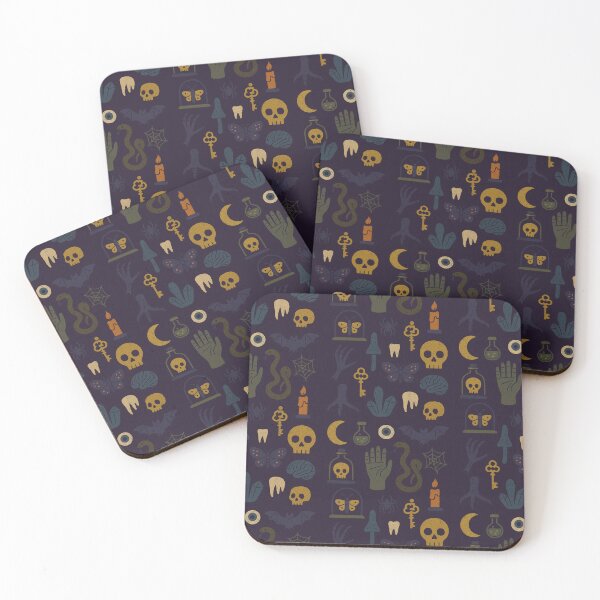 Item preview, Peculiar & Strange Seamless Pattern – Creepy Mystical Objects on Dark Purple designed and sold by BloomOfDesign.