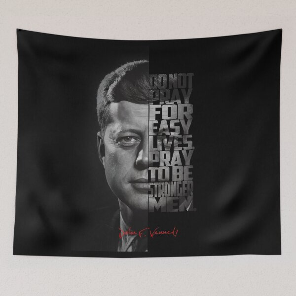 Item preview, John F. Kennedy Freedom Quote – Black and White Inspirational Portrait designed and sold by Enea Kelo.