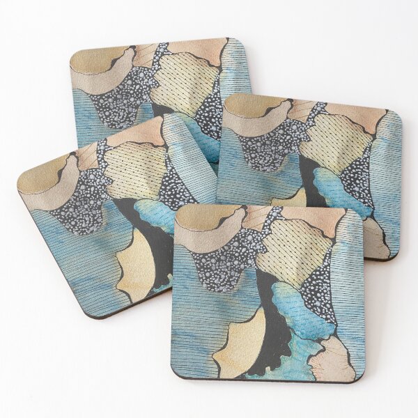 Item preview, Mixed Media Doodles in Blue and Tan designed and sold by Kandoart.